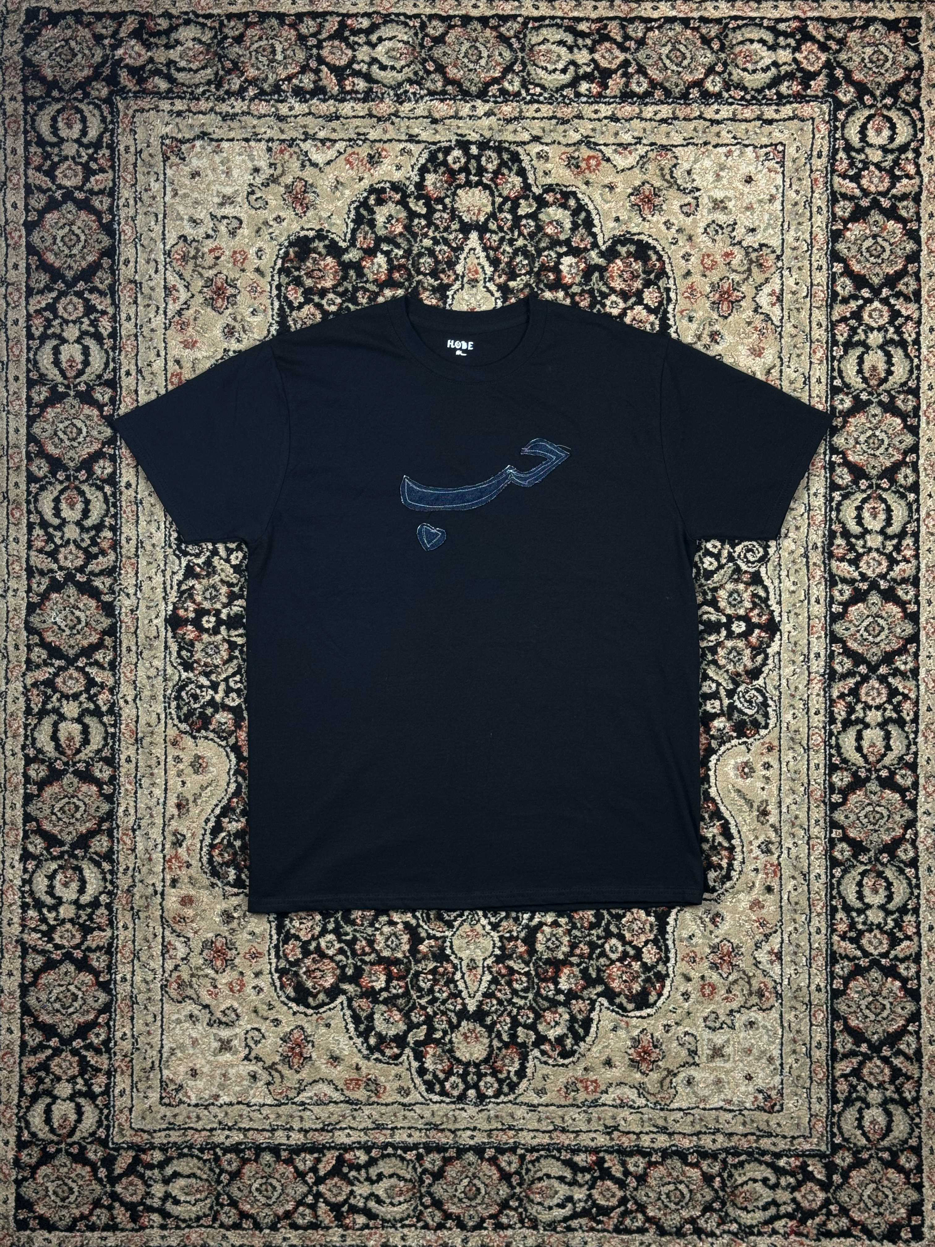 T-SHIRT- PATCHWORK D'JEAN - NOIR